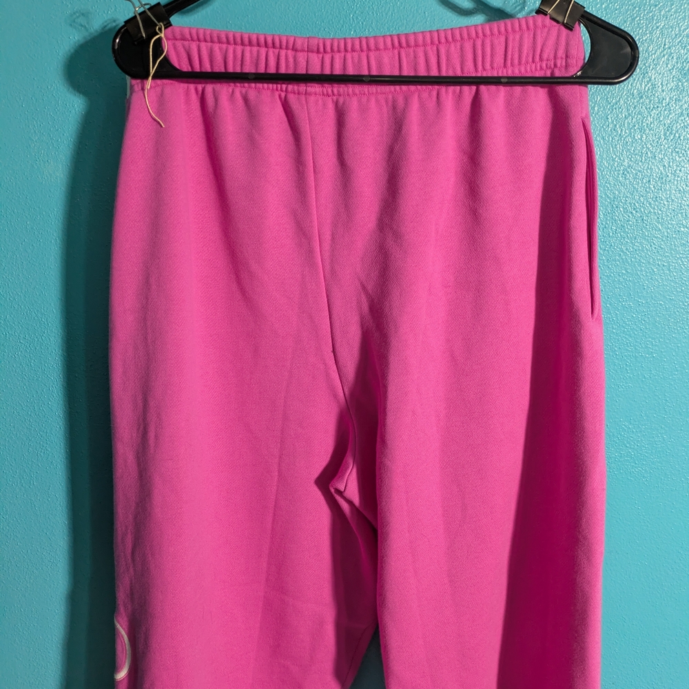 Pink Jogger Sweatpants with Side Lettering Streetwear Comfy Y2k‎ - Picture 7 of 9